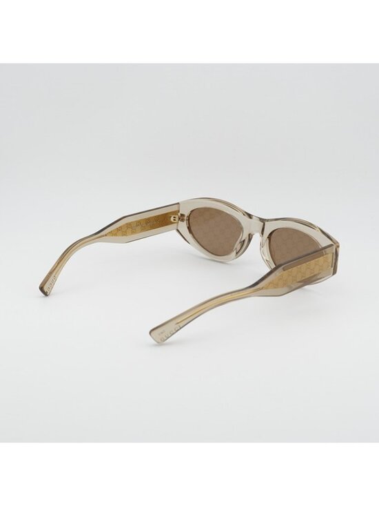 Gucci GG2065S 003 Sunglasses Yellow Cat Eye Frame, Brown with Logo Lenses main image 8